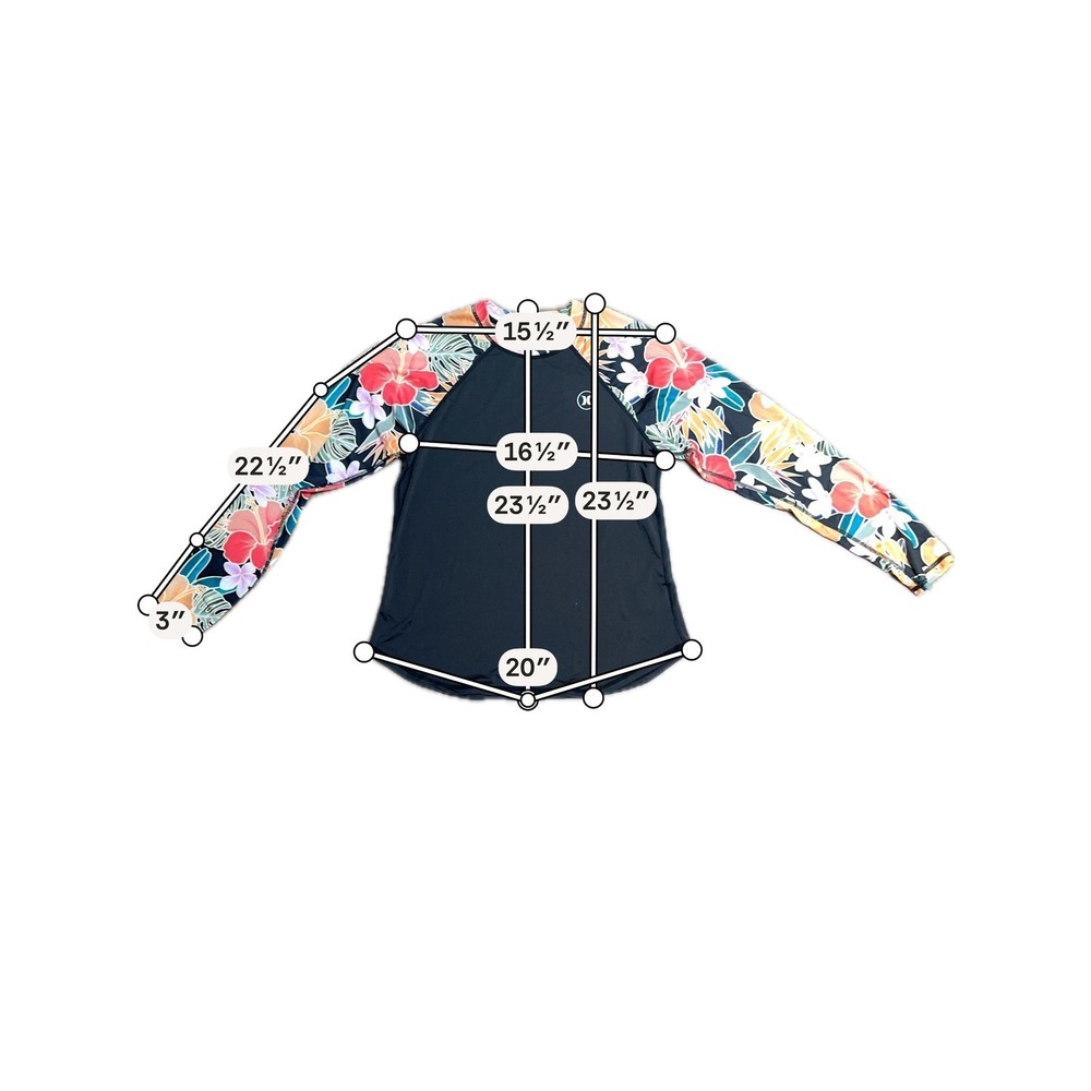 Hurley Women Rash Guard and One Piece Swimsuit Set Tropical Floral Black Size S - Picture 8 of 13